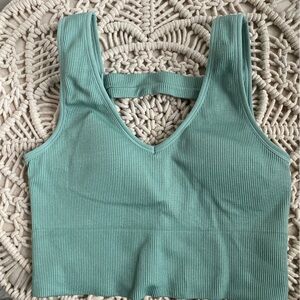 Ribbed Teal Tank Top medium